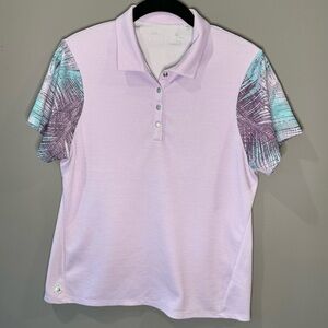 ANTIGUA Golf Polo Shirt, Lavender/Teal, Vented Sleeves, Size M,‎ EUC